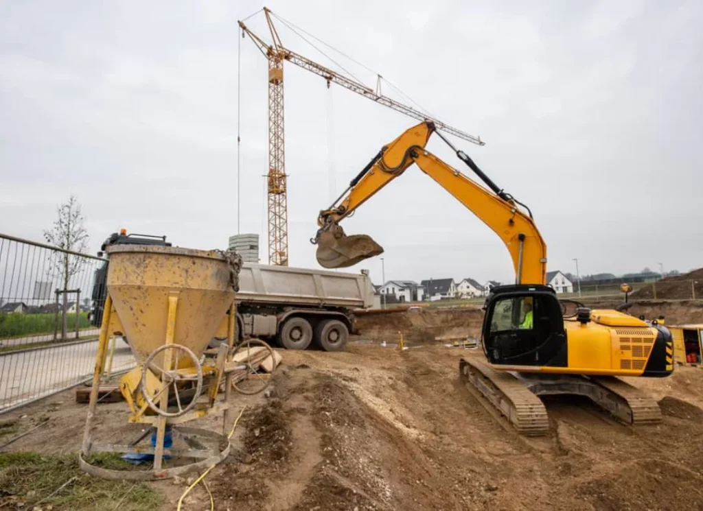 Earthwork at construction site